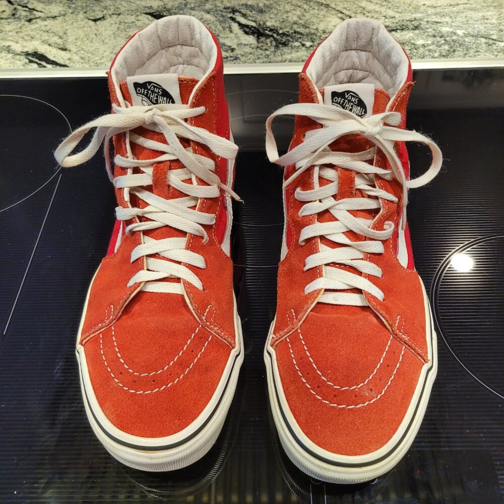 Vans Off the Wall Hi Top Red Sneakers Men size 10